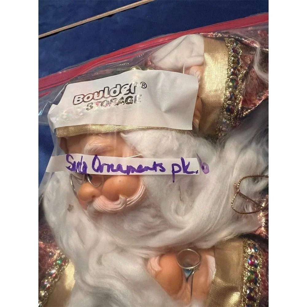 Vintage Santa Claus Christmas Ornament Large Red Hanging Decor 17